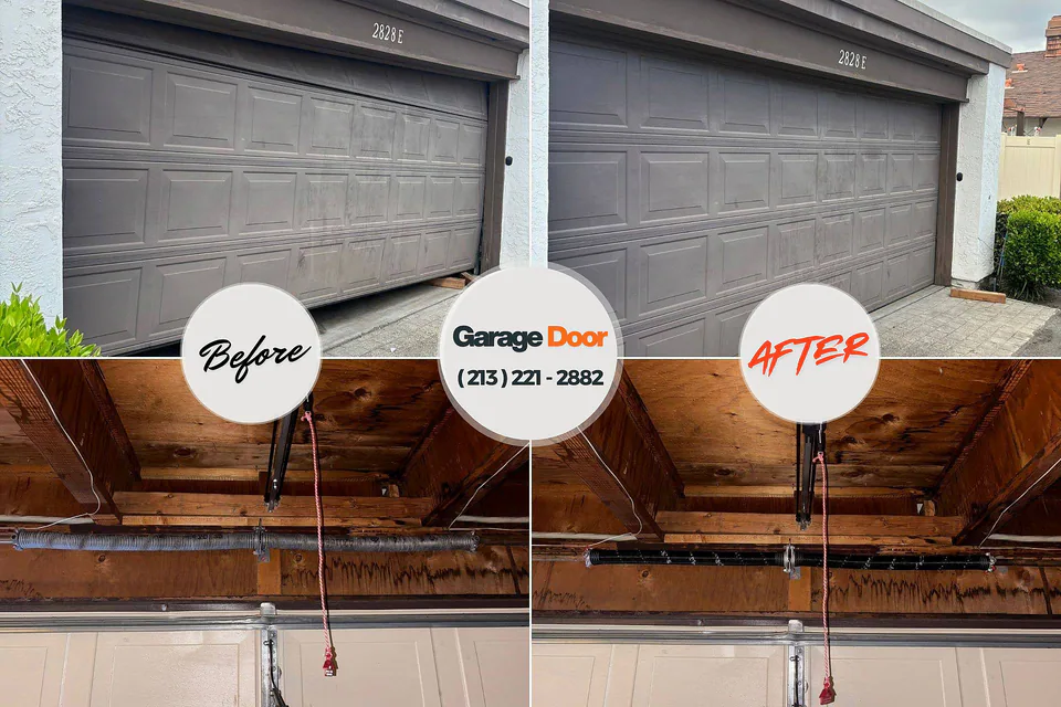 Before and after: garage door repair Laflin, PA